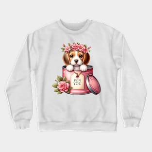 Valentine Beagle Dog For You Crewneck Sweatshirt